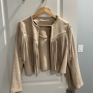 Zara suede jacket with fringes